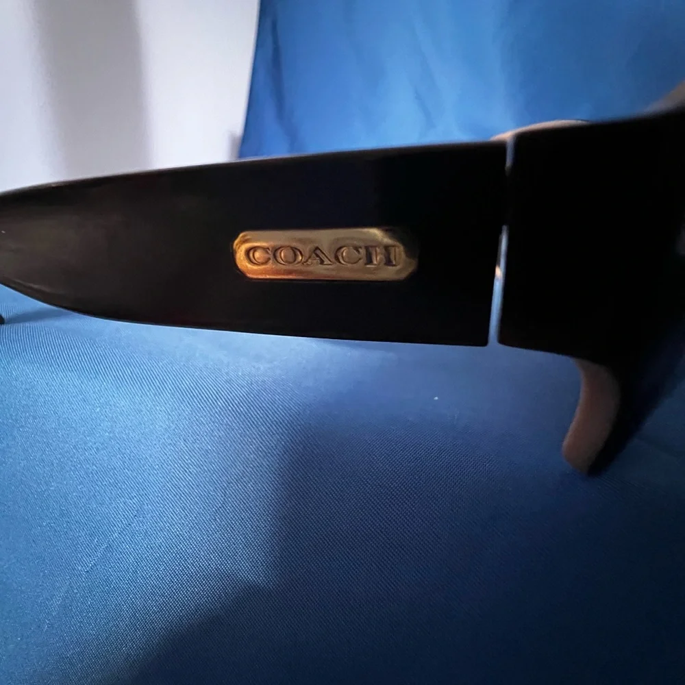 Coach Black Sunglasses with Gold Detail - Picture 6 of 8
